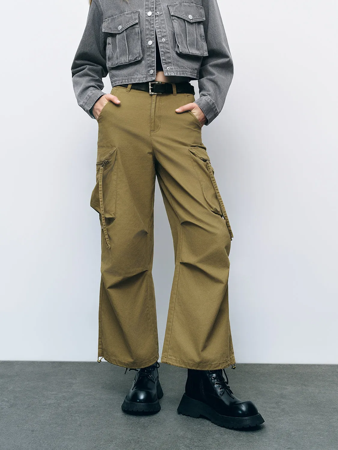 Multi Pocket Wide-Leg Pants sold by Urban Revivo product image thumbnail 2