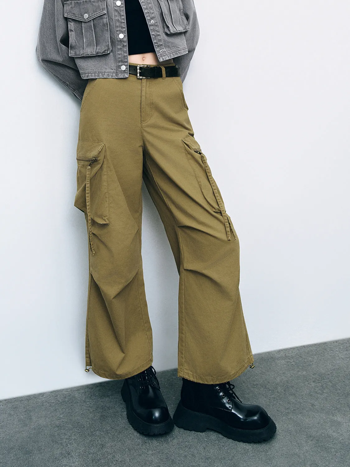 Multi Pocket Wide-Leg Pants sold by Urban Revivo product image thumbnail 3