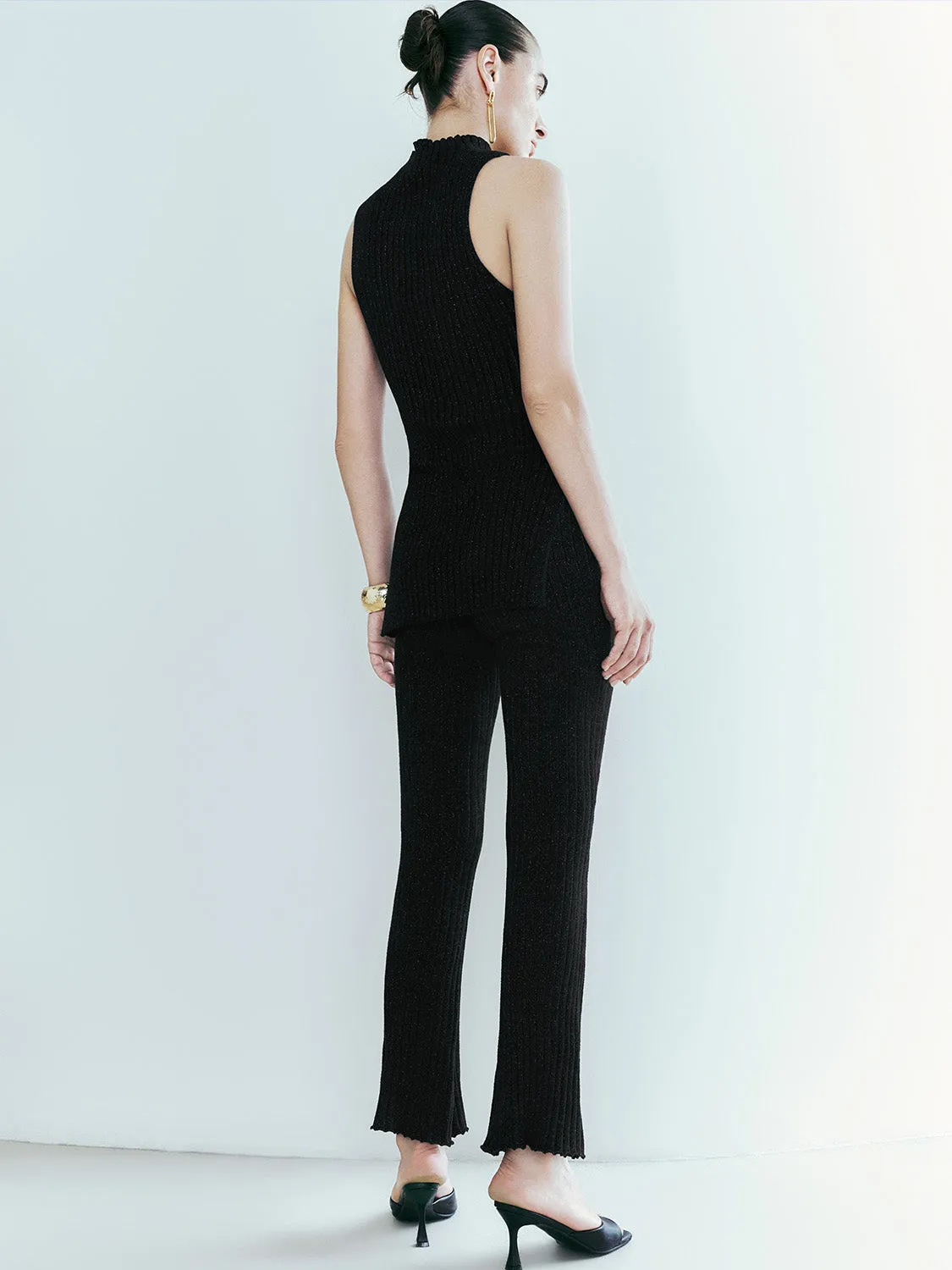 Mock Neck Skinny Knitted Tank Top sold by Urban Revivo product image thumbnail 3