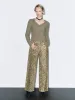 Leopard Printed Denim Jeans sold by Urban Revivo