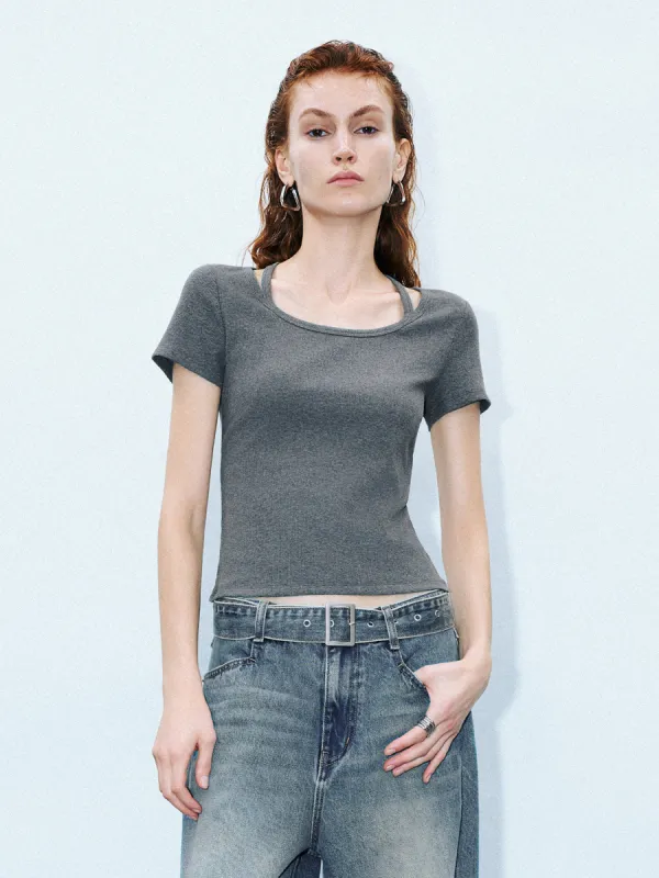 Halter Neck Skinny T-Shirt sold by Urban Revivo
