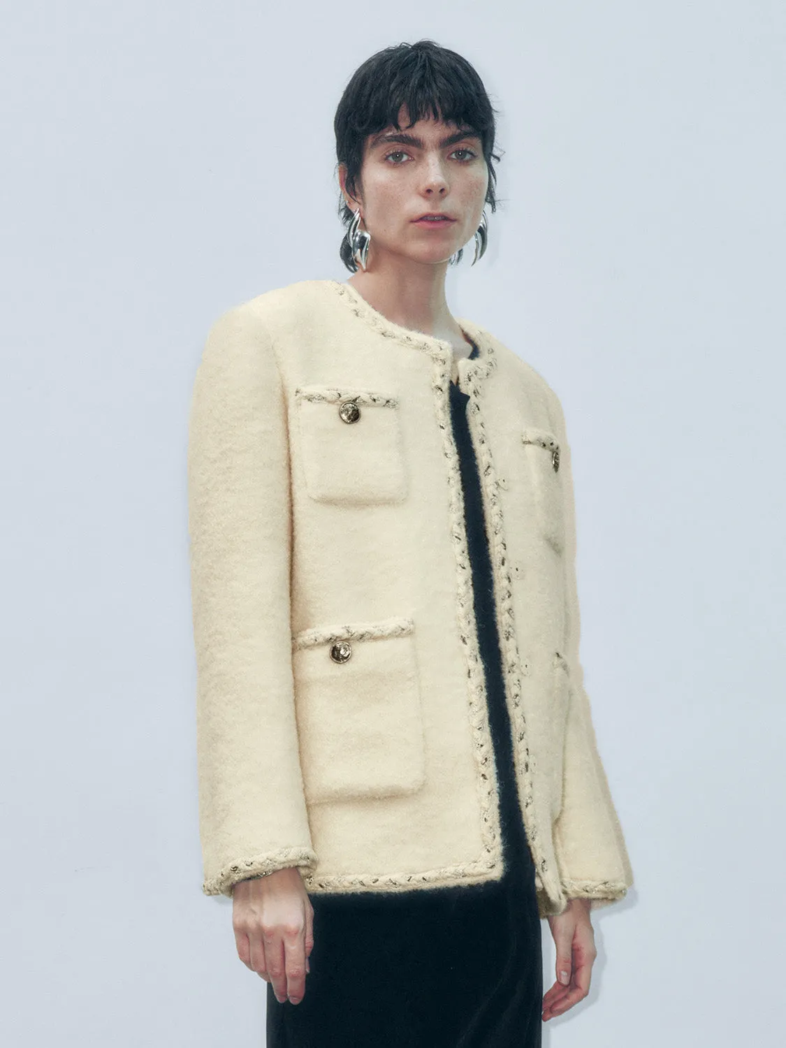 Glamor Loose Tweed Jackets sold by Urban Revivo