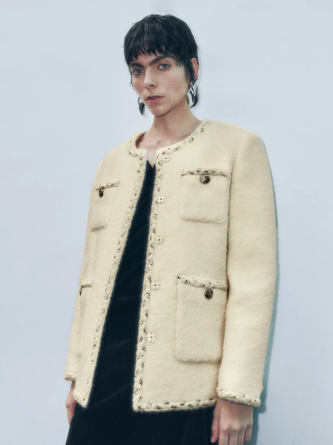 Glamor Loose Tweed Jackets sold by Urban Revivo product image thumbnail 2