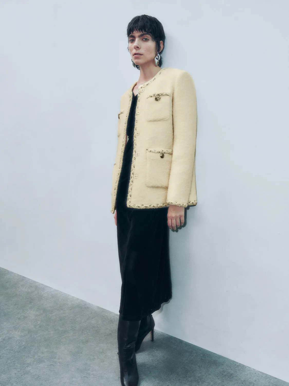 Glamor Loose Tweed Jackets sold by Urban Revivo product image thumbnail 4