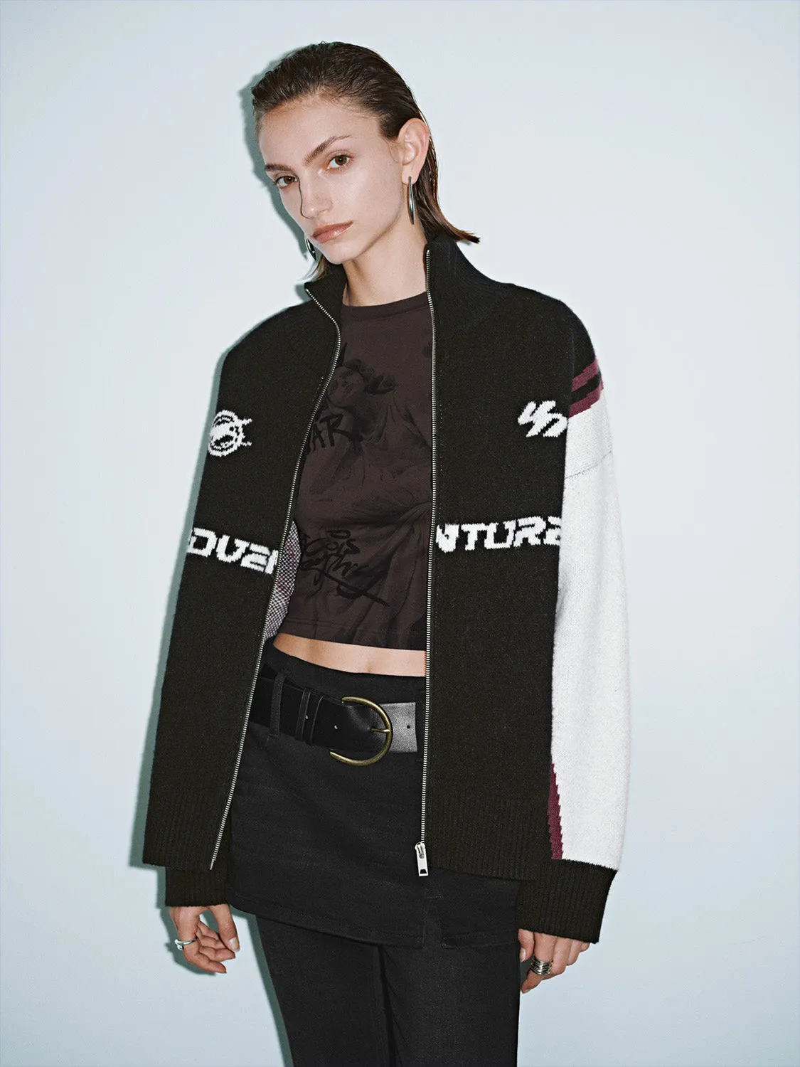 Zip Up Front Knitted Cardigans sold by Urban Revivo