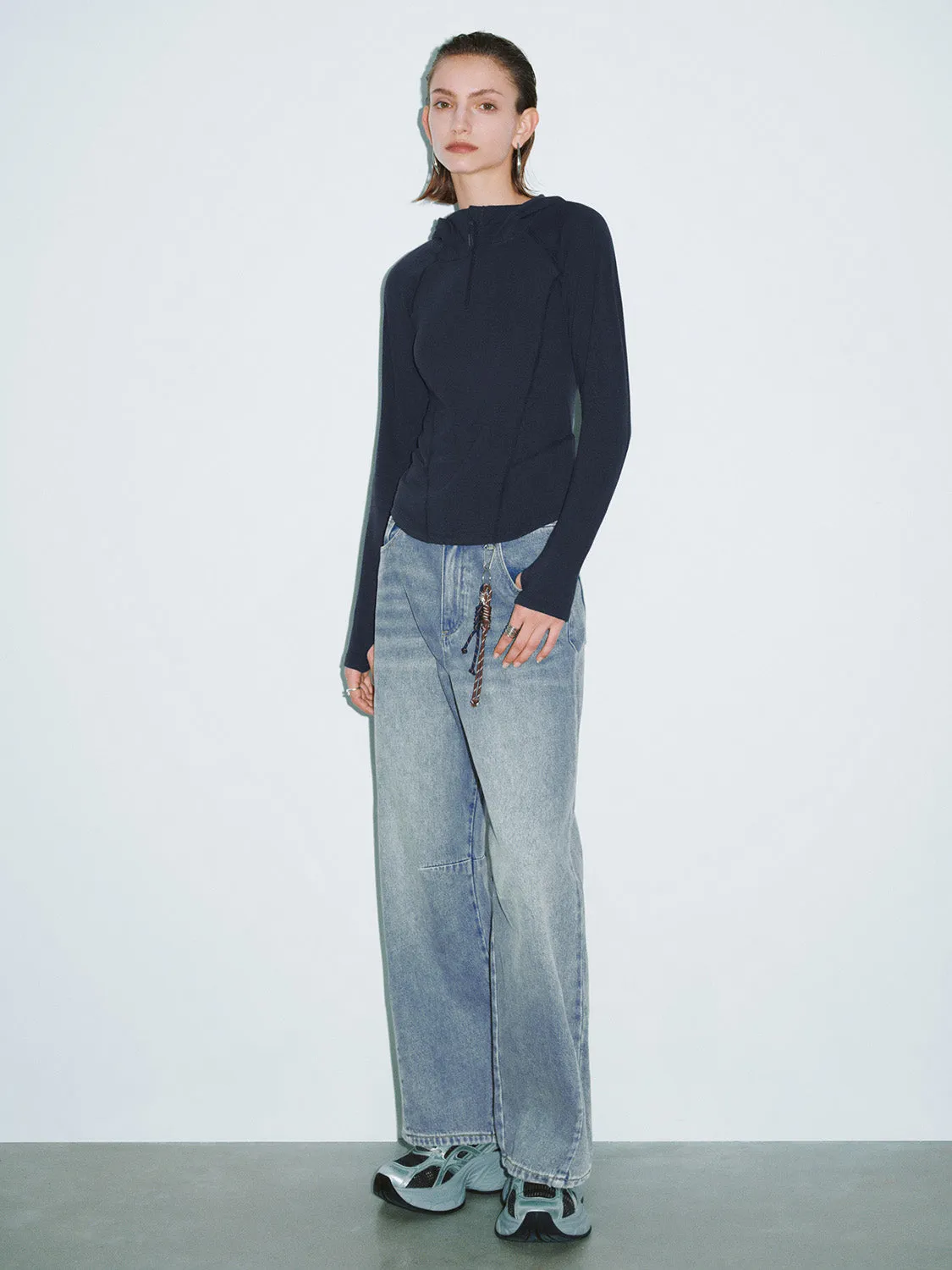Loose Denim Wide-Leg Jeans sold by Urban Revivo product image thumbnail 5