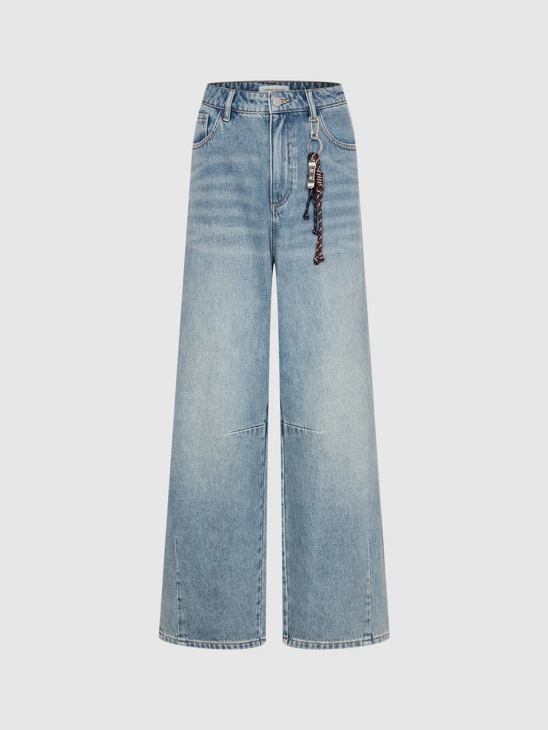 Loose Denim Wide-Leg Jeans sold by Urban Revivo