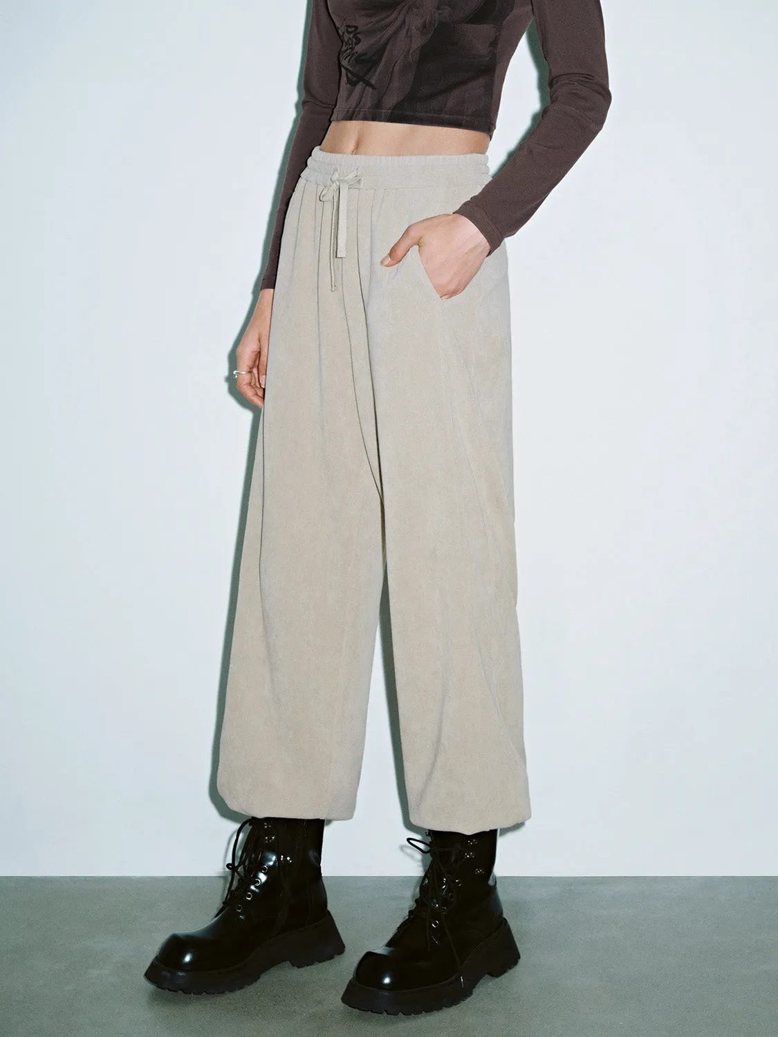Loose Drawstring Jogger Pants sold by Urban Revivo product image thumbnail 3