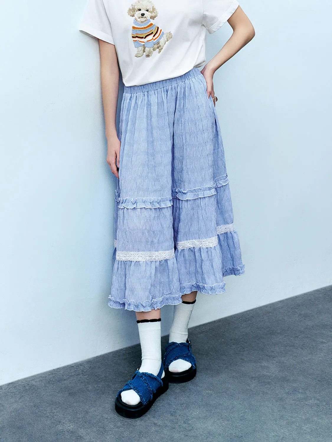 Ruffle Hem A-Line Skirts sold by Urban Revivo product image thumbnail 2