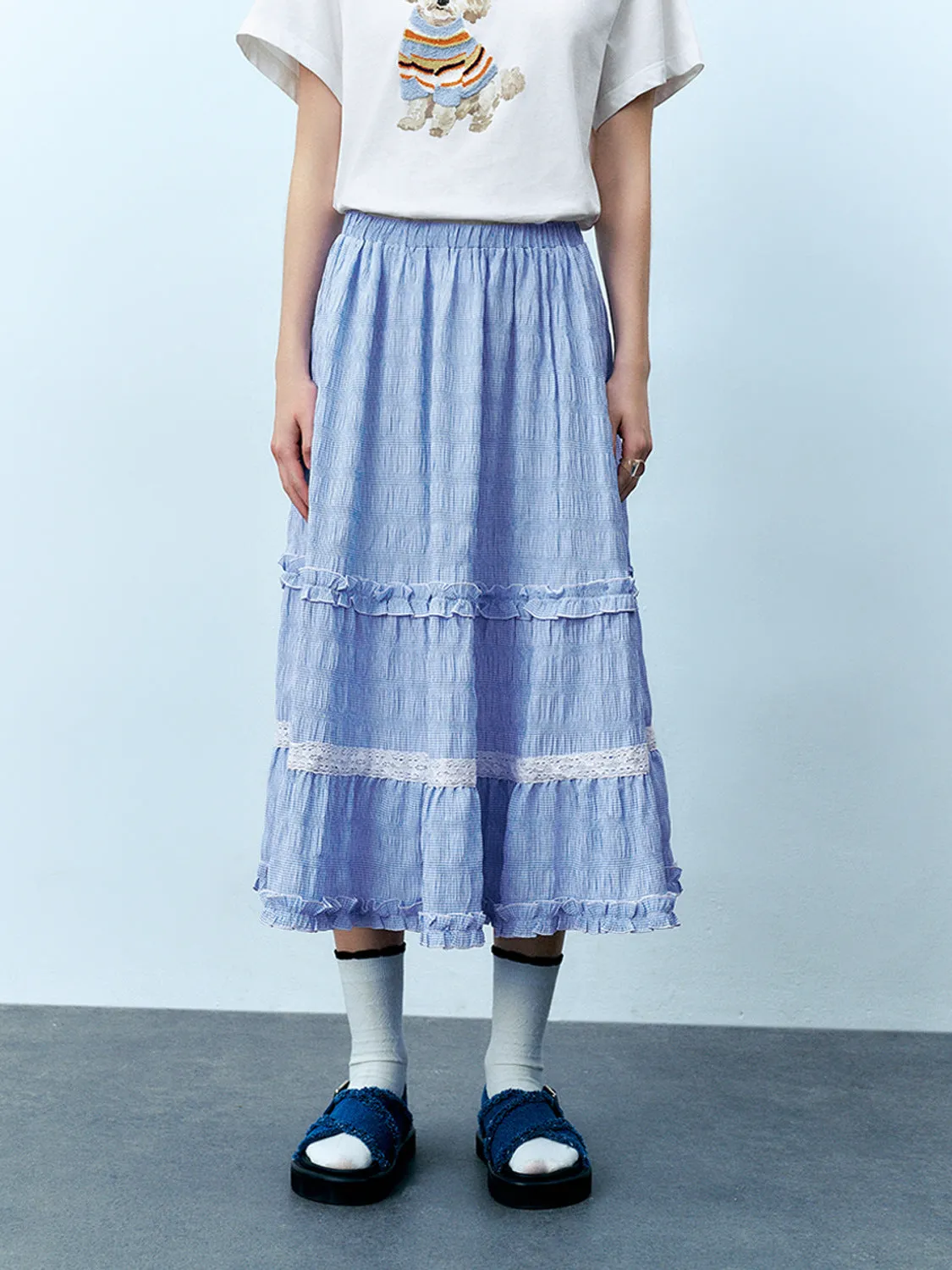 Ruffle Hem A-Line Skirts sold by Urban Revivo product image thumbnail 4