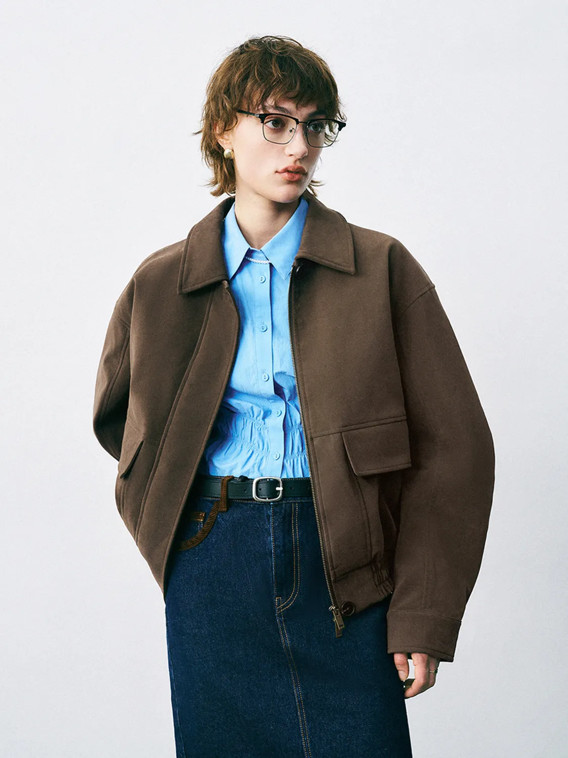 Loose Shirt Collar Jackets sold by Urban Revivo