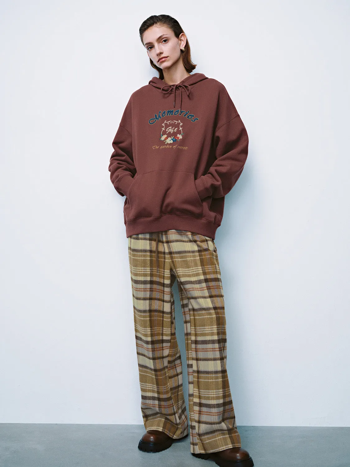 Drawstring Plaid Wide-Leg Pants sold by Urban Revivo product image thumbnail 5