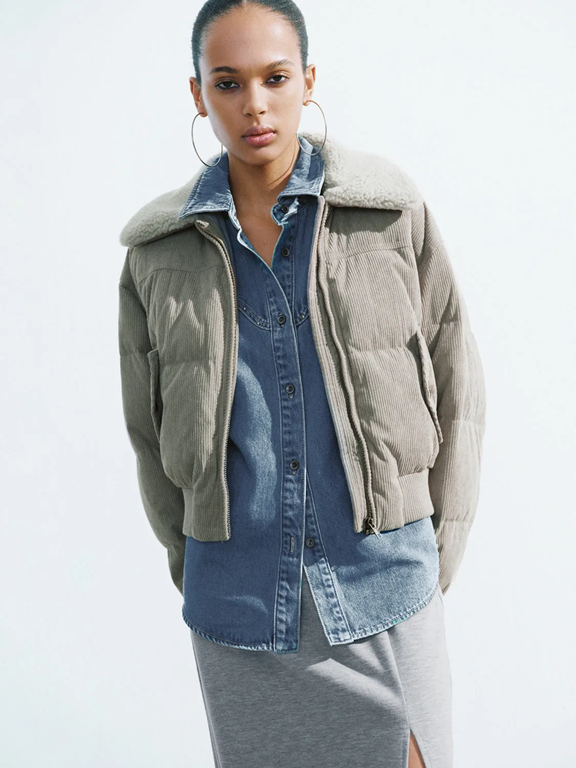 Loose Padded Cropped Down Outerwear sold by Urban Revivo product image thumbnail 3