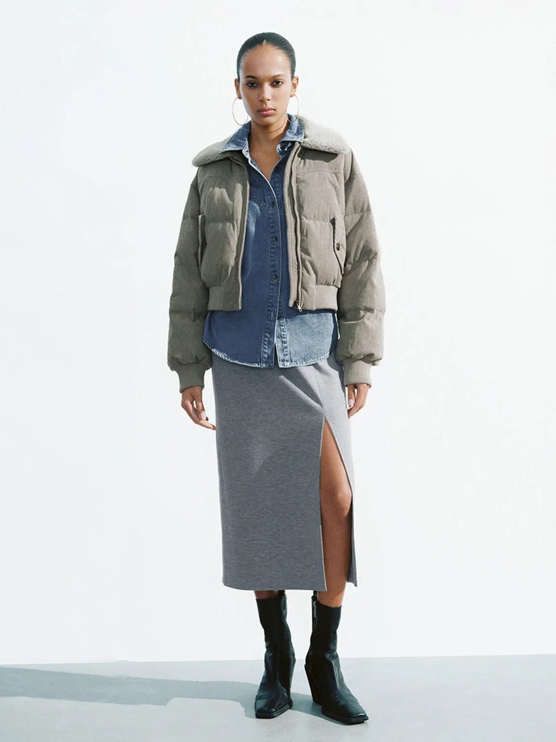 Loose Padded Cropped Down Outerwear sold by Urban Revivo product image thumbnail 4