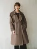 Notched Collar Double Breasted Trench Coats sold by Urban Revivo