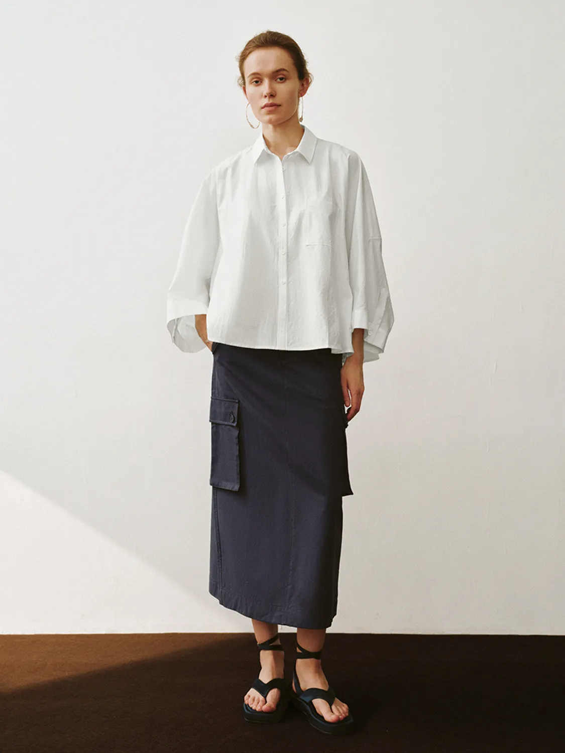 Flap Pocket Midi Straight Skirts sold by Urban Revivo product image thumbnail 4