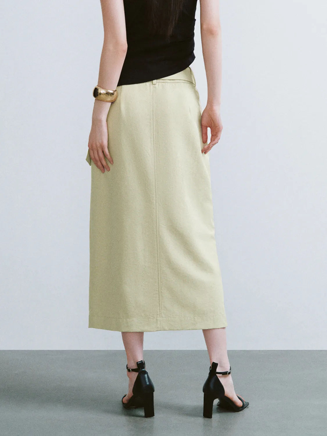 Split Hem Flap Pocket Straight Skirts sold by Urban Revivo product image thumbnail 3