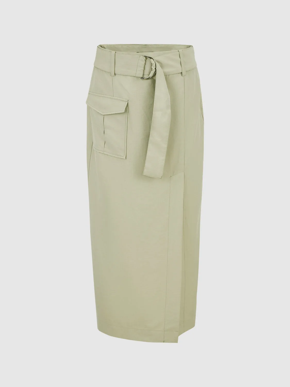 Split Hem Flap Pocket Straight Skirts sold by Urban Revivo