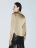 Lapel Ruched Long Sleeve Shirts sold by Urban Revivo