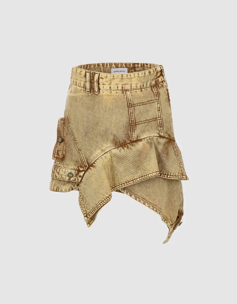 Irregular Hem Denim Mini Skirts sold by Urban Revivo