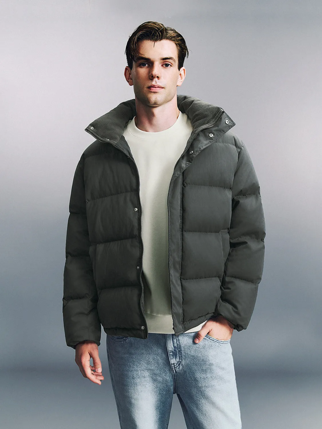 Press Button Padded Down Outerwear sold by Urban Revivo