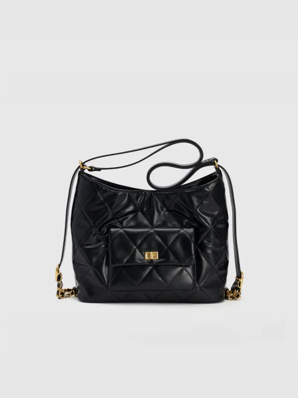 Quilted Vegan Leather Large Backpacks sold by Urban Revivo