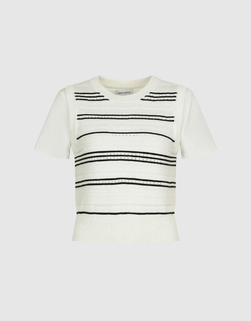 2 In 1 Striped Knitted T-Shirt sold by Urban Revivo product image thumbnail 4