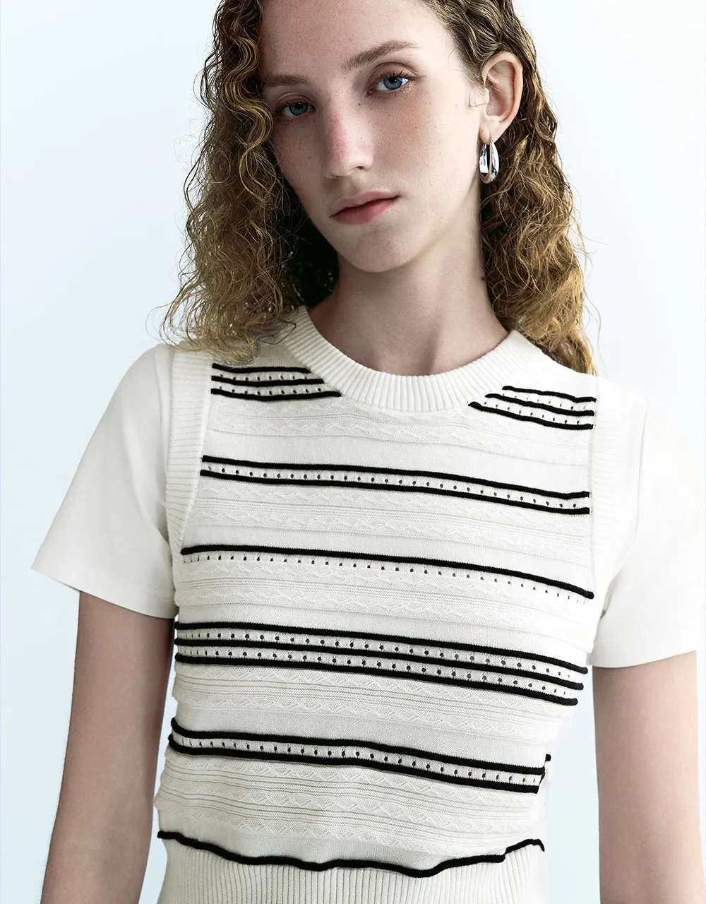 2 In 1 Striped Knitted T-Shirt sold by Urban Revivo product image thumbnail 3