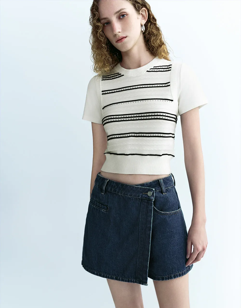 2 In 1 Striped Knitted T-Shirt sold by Urban Revivo product image thumbnail 2