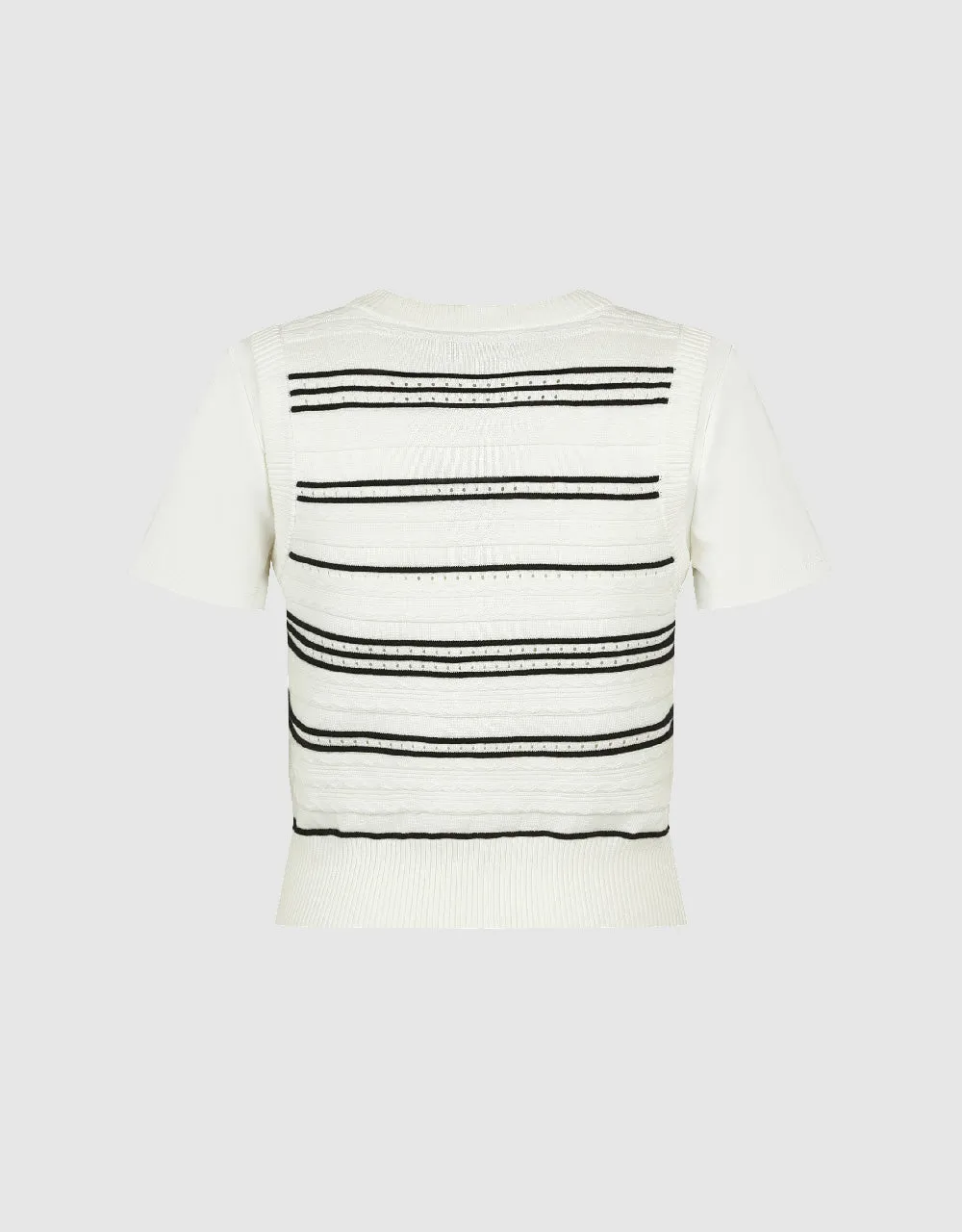 2 In 1 Striped Knitted T-Shirt sold by Urban Revivo product image thumbnail 5