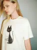 Cat Printed Crew Neck Straight T-Shirt sold by Urban Revivo