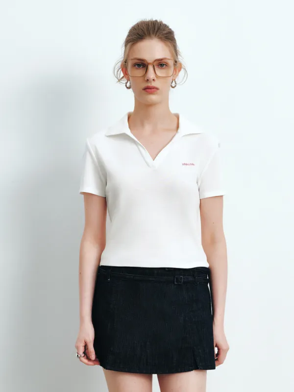 Collared Neck Skinny Polo Shirt sold by Urban Revivo