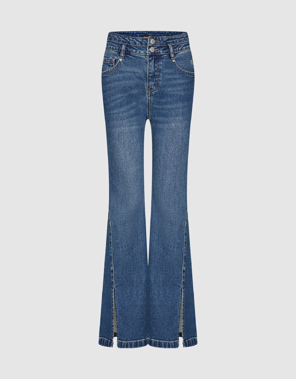 Split Hem Flare Jeans sold by Urban Revivo
