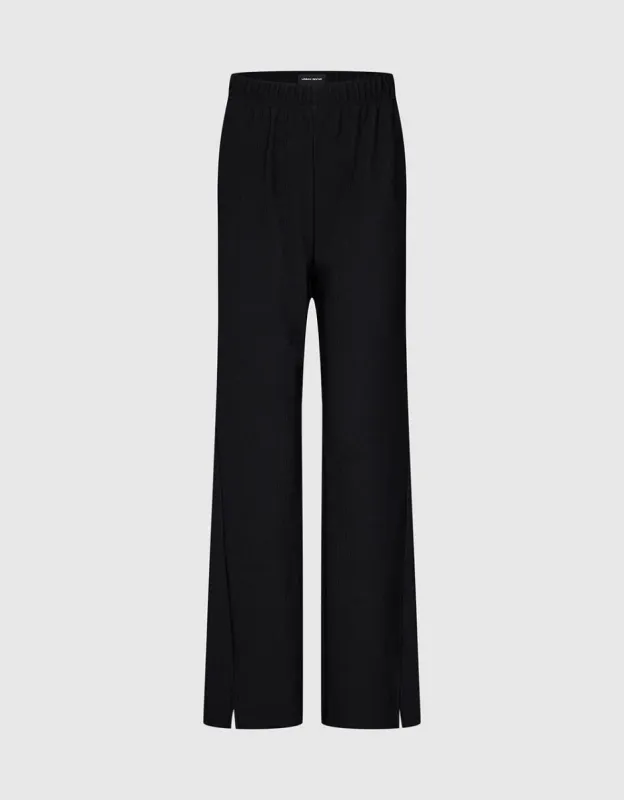 Elastic Waist Knitted Wide-Leg Pants sold by Urban Revivo