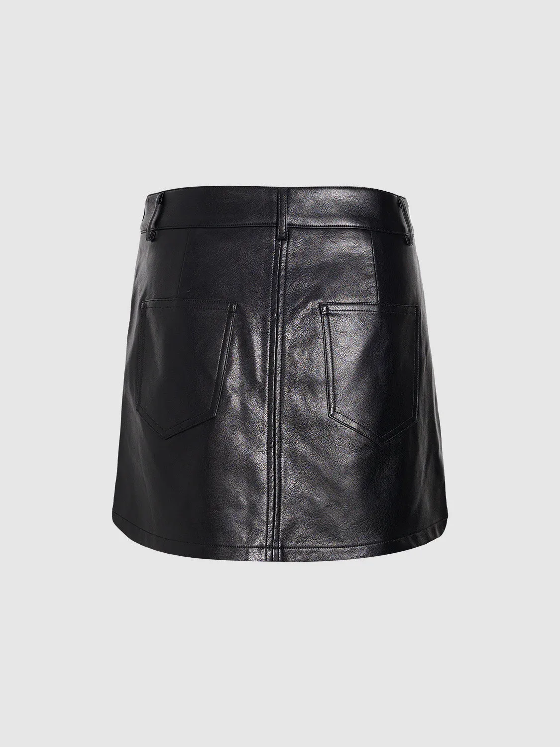 Vegan Leather Mini A-Line Skirt sold by Urban Revivo product image thumbnail 2