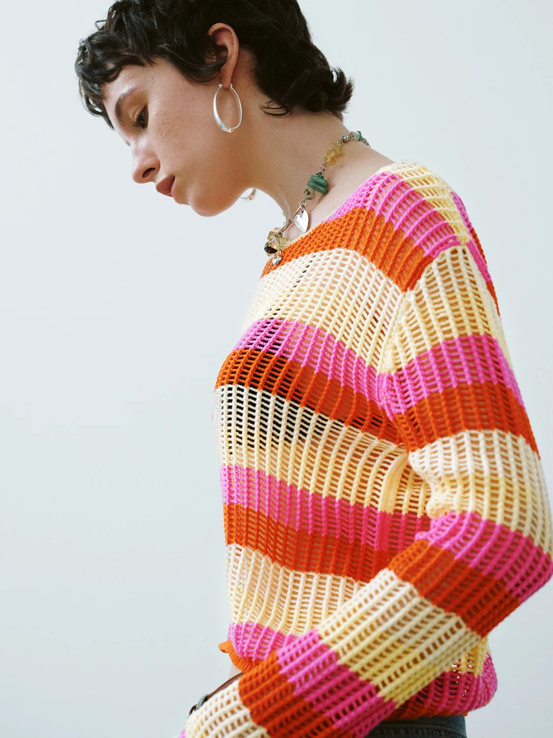 Striped Boat Neck Knitted T-Shirt sold by Urban Revivo product image thumbnail 2