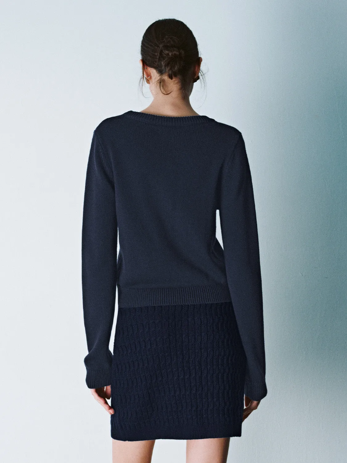 Long Sleeve Knitted T-Shirts sold by Urban Revivo product image thumbnail 3