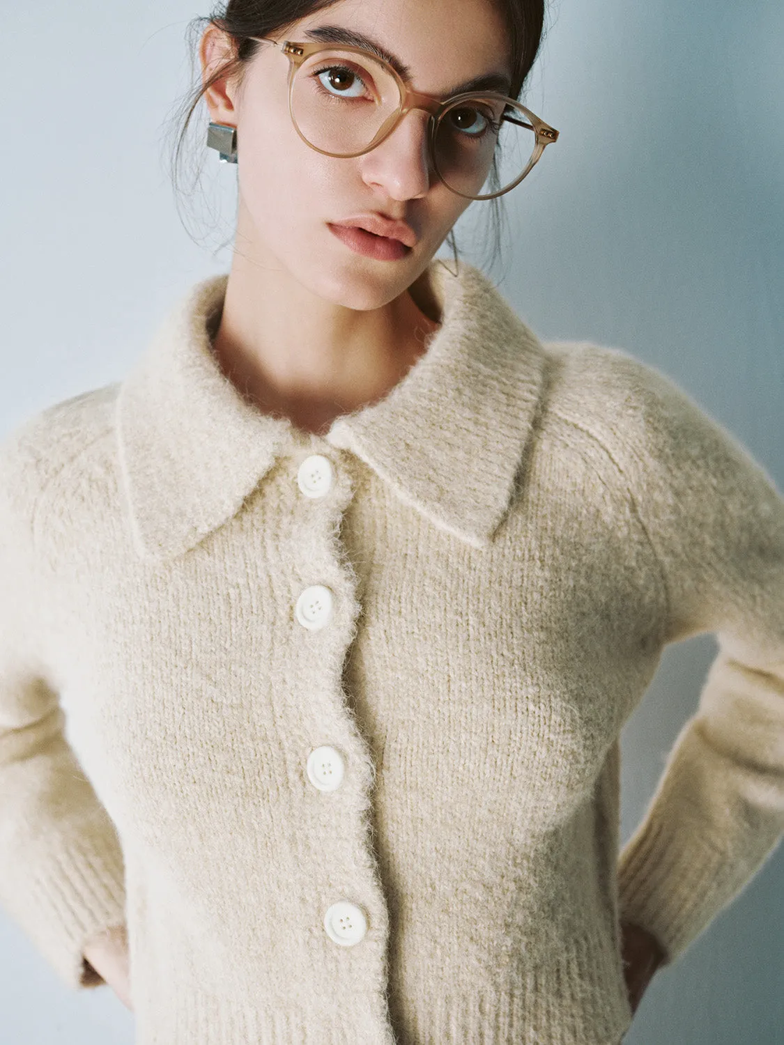 Shirt Collar Knitted Cardigans sold by Urban Revivo product image thumbnail 5