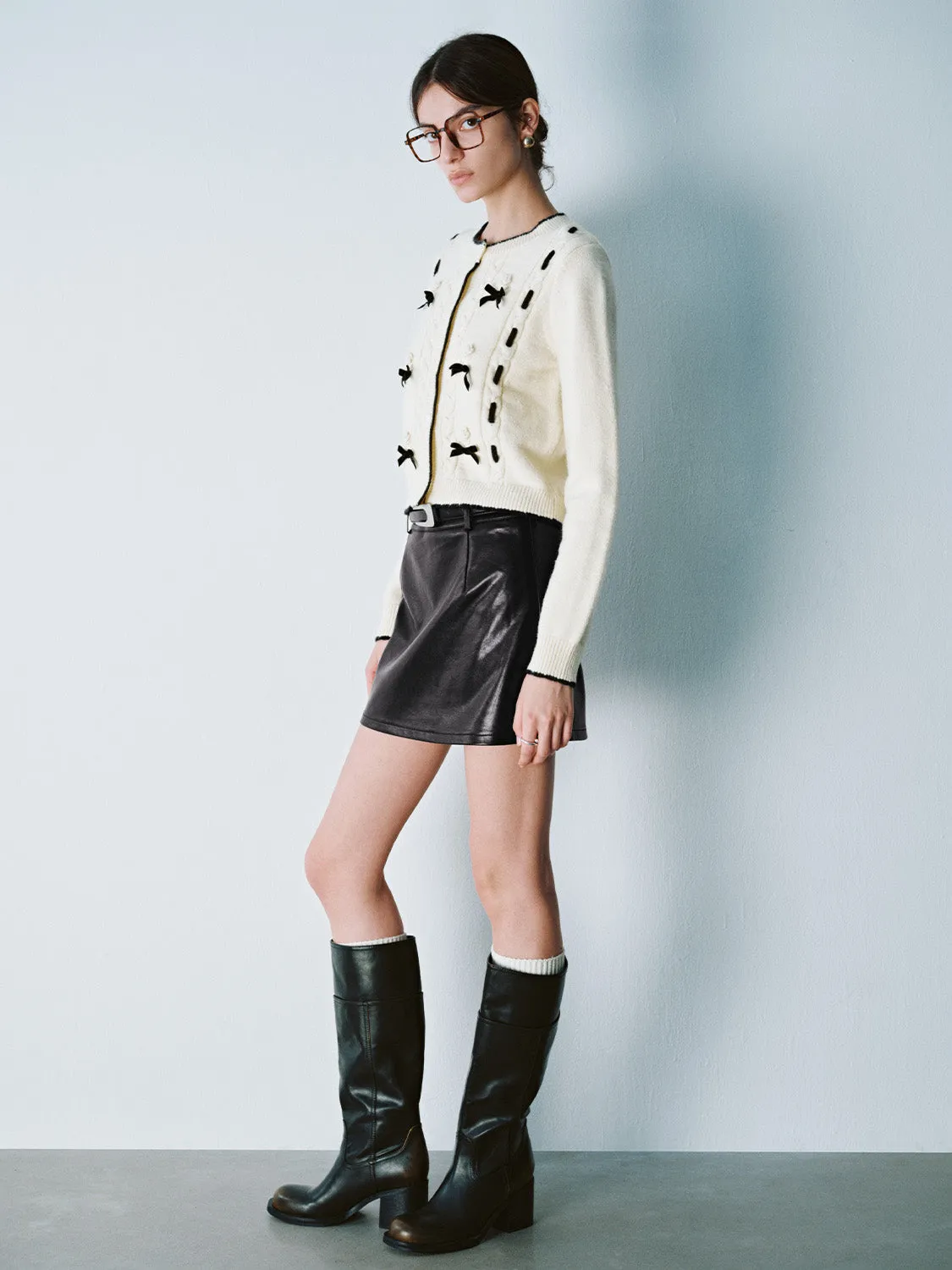 Bow Decor Knitted Cardigans sold by Urban Revivo product image thumbnail 4