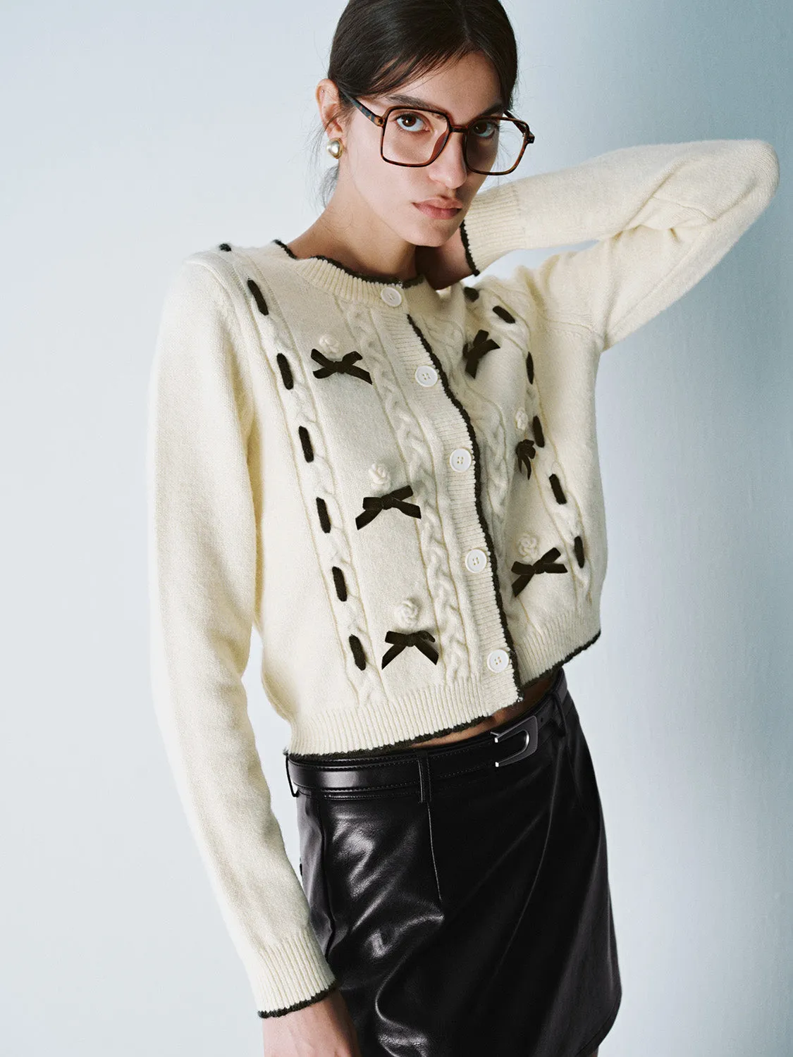 Bow Decor Knitted Cardigans sold by Urban Revivo product image thumbnail 2