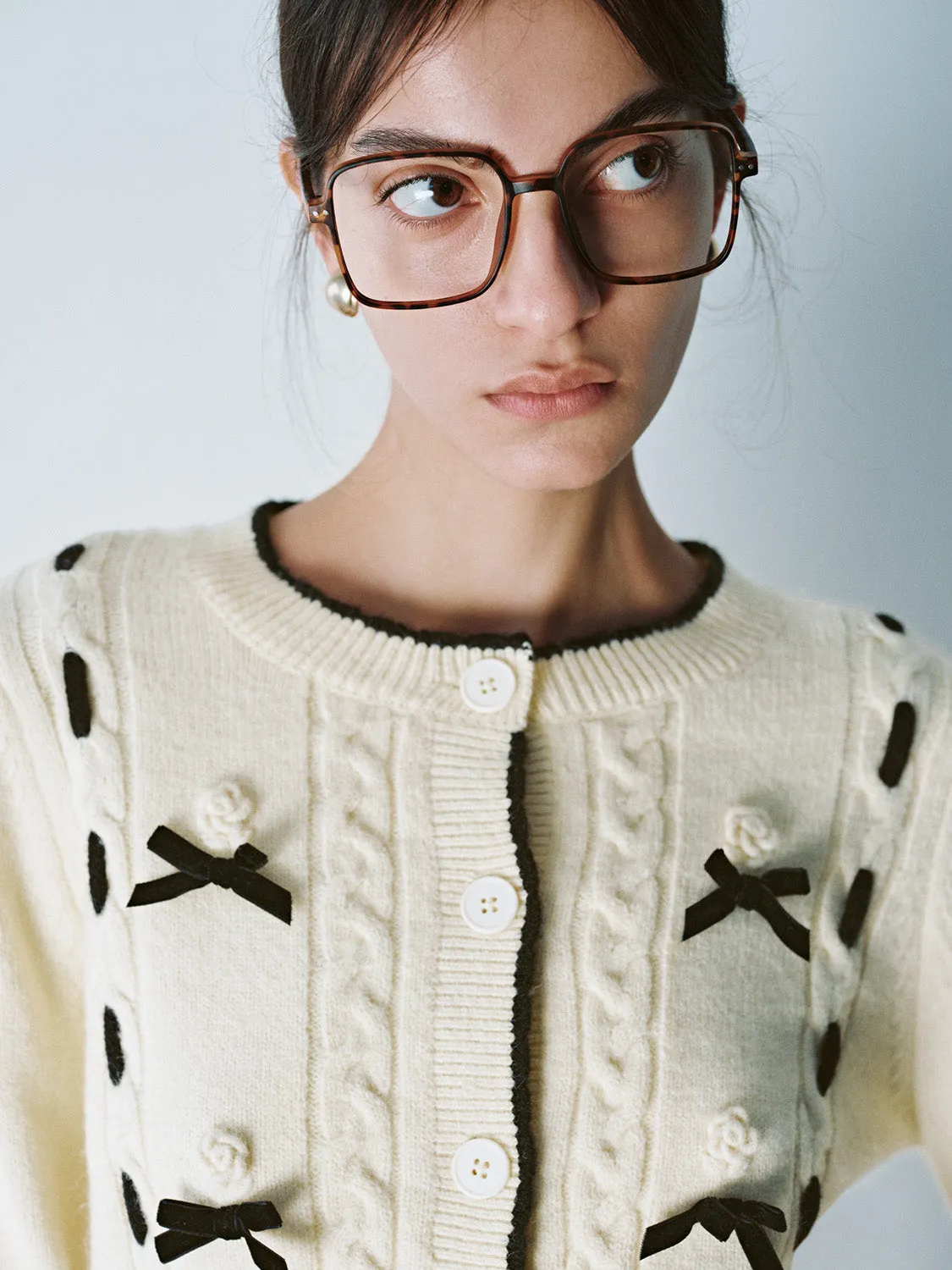 Bow Decor Knitted Cardigans sold by Urban Revivo product image thumbnail 5