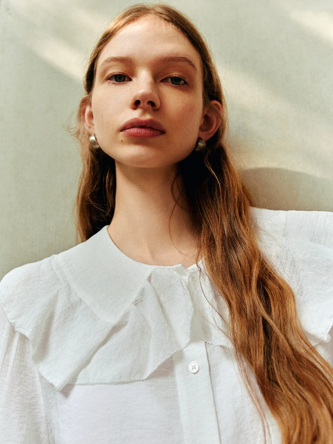 Ruffle Hem Long Sleeve Shirts sold by Urban Revivo product image thumbnail 5