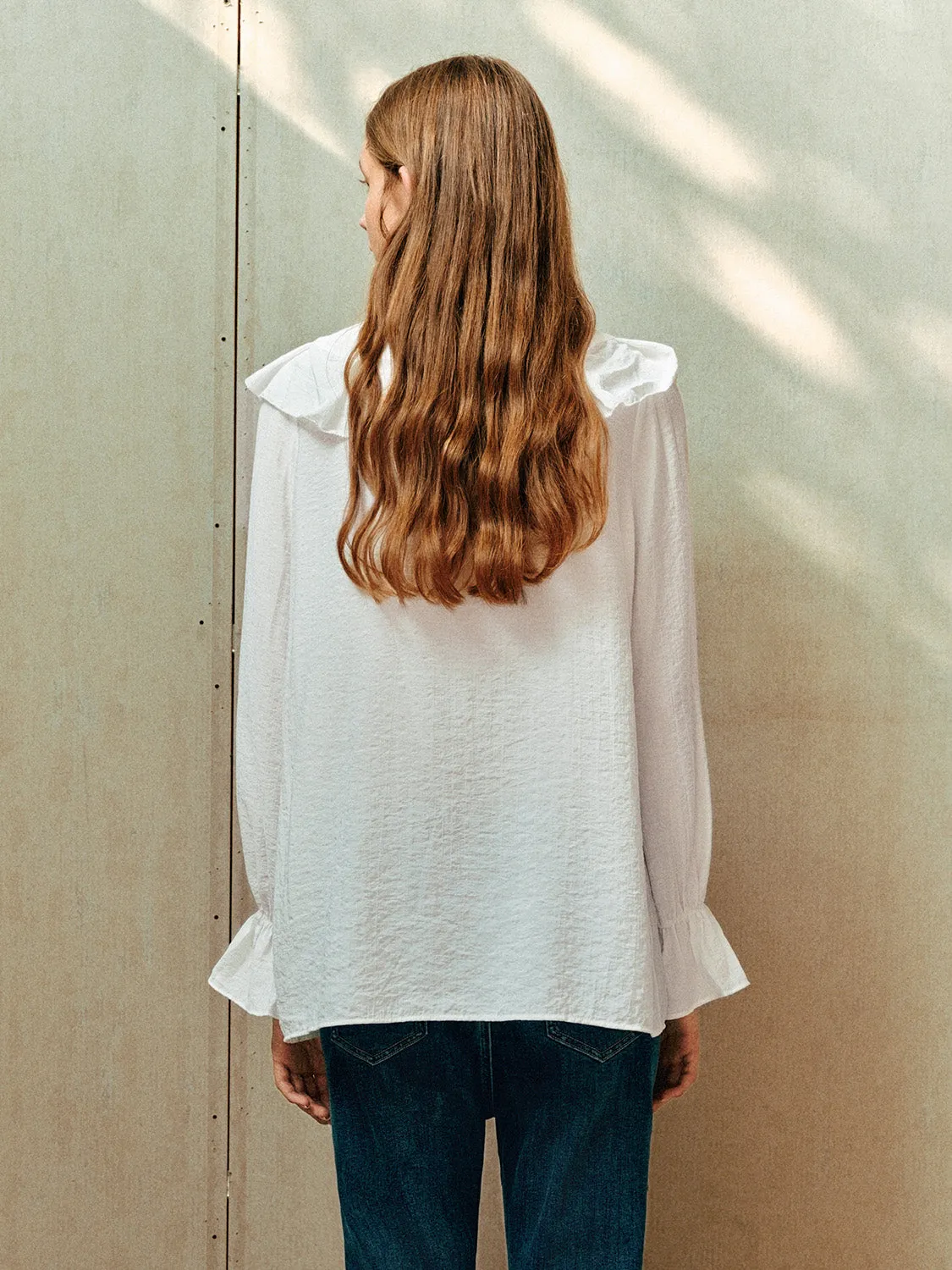 Ruffle Hem Long Sleeve Shirts sold by Urban Revivo product image thumbnail 3