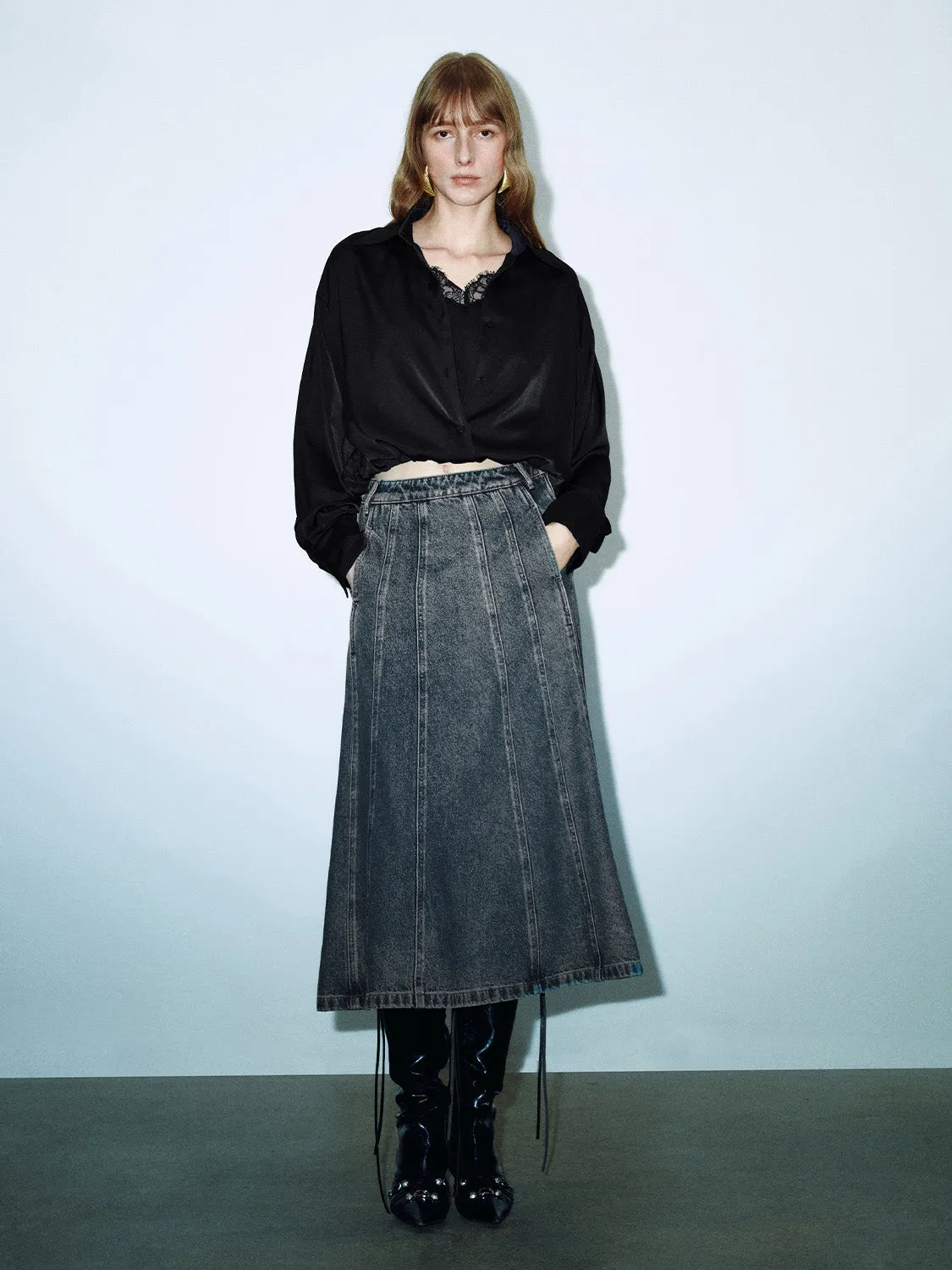 Loose Fishtail Denim Skirts sold by Urban Revivo product image thumbnail 5