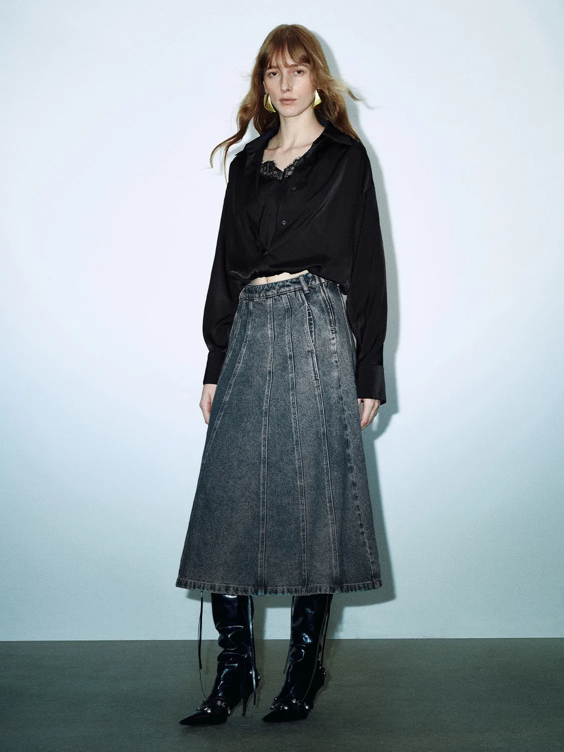 Lace Decor Loose Overhead Shirts sold by Urban Revivo product image thumbnail 4