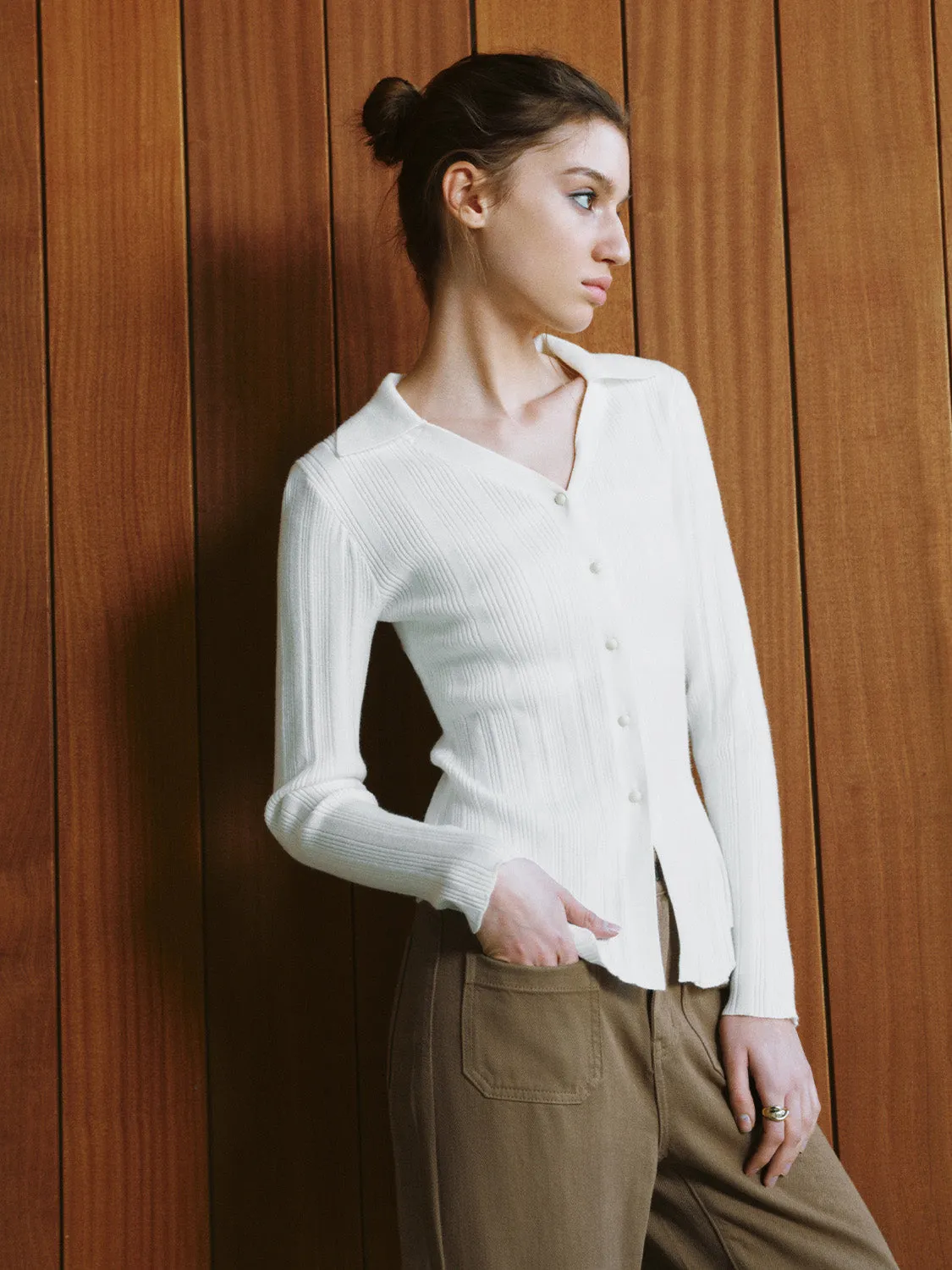 Lapel Skinny Knitted Cardigans sold by Urban Revivo product image thumbnail 2