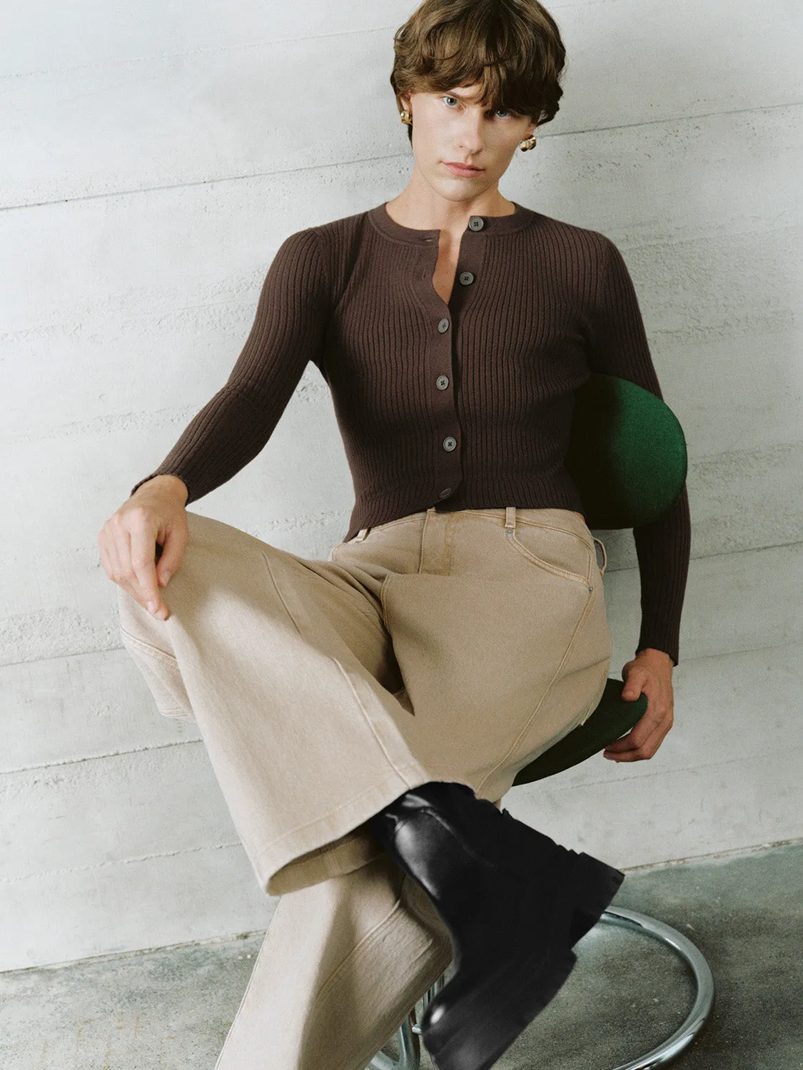 Button Up Loose Knitted Cardigans sold by Urban Revivo product image thumbnail 2