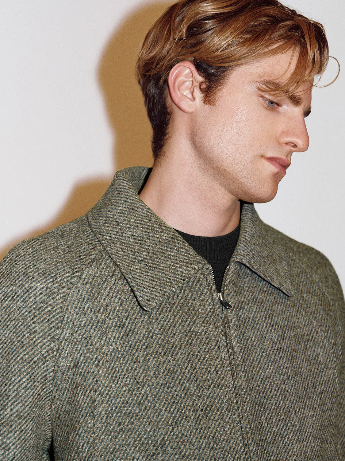 Loose Zip Up Front Wool Blend Jackets sold by Urban Revivo product image thumbnail 5