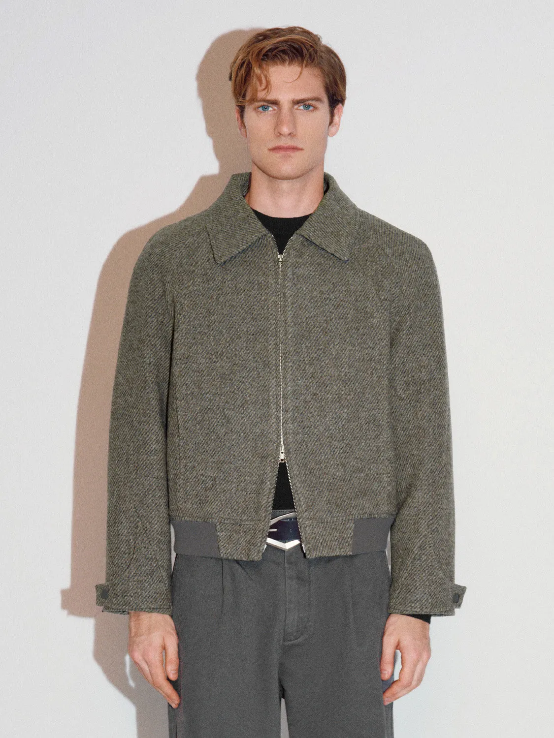 Loose Zip Up Front Wool Blend Jackets sold by Urban Revivo