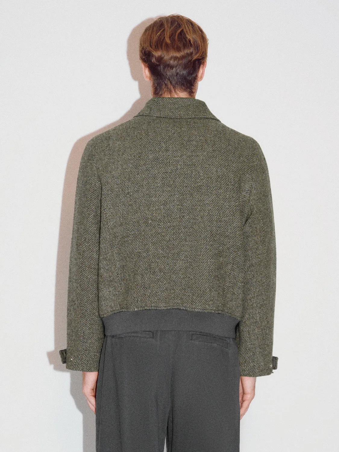 Loose Zip Up Front Wool Blend Jackets sold by Urban Revivo product image thumbnail 3